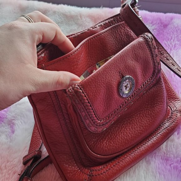 Rare Vintage Brighton red leather crossbody hand stitched handbag - Picture 4 of 10